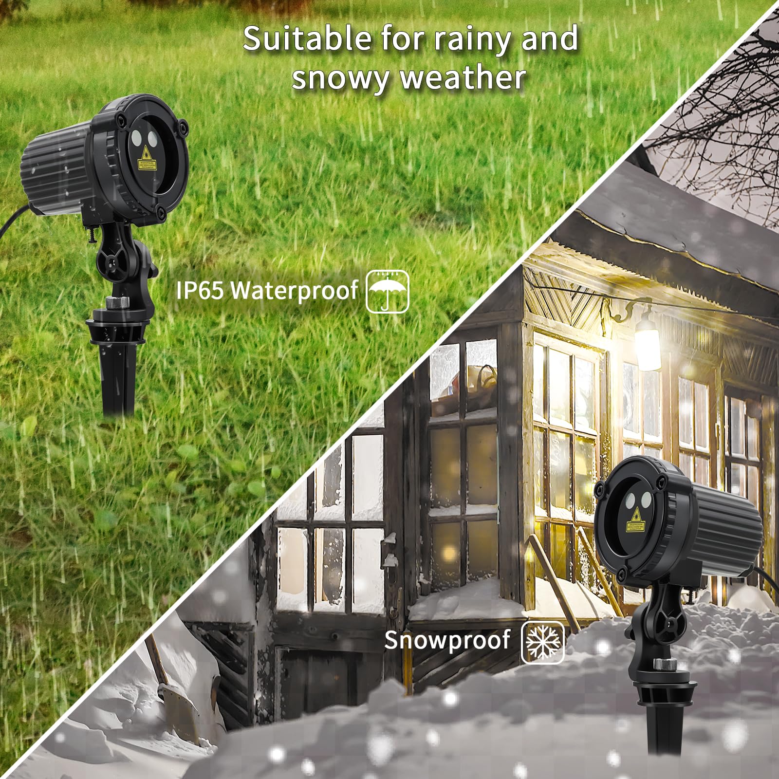 HERHOTER wall, trees, and roof illumination with wide laser coverage for outdoor displays.