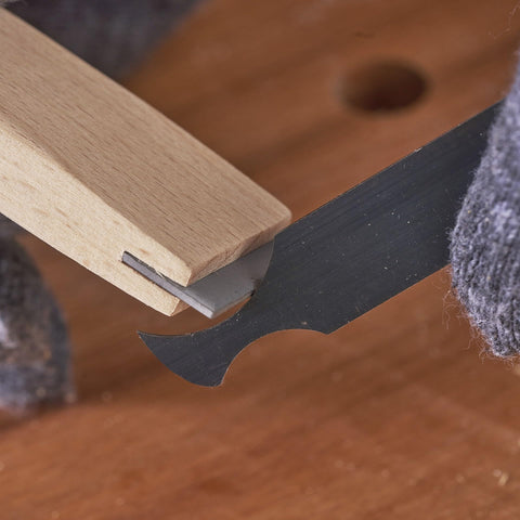 HERMIT TOOLS cabinet scraper burnisher close-up for precision burr creation.