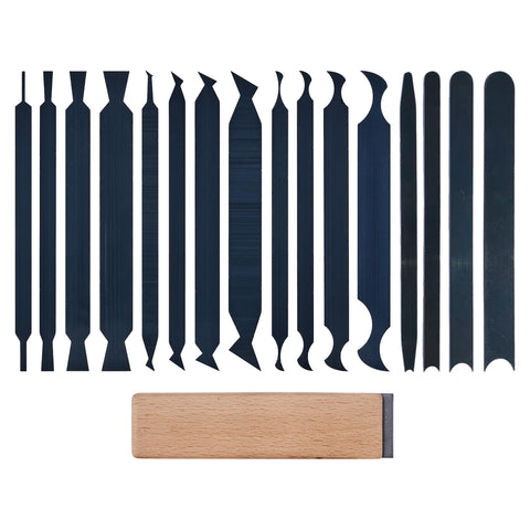 HERMIT TOOLS cabinet scraper cards set front view, compact for tight spaces.