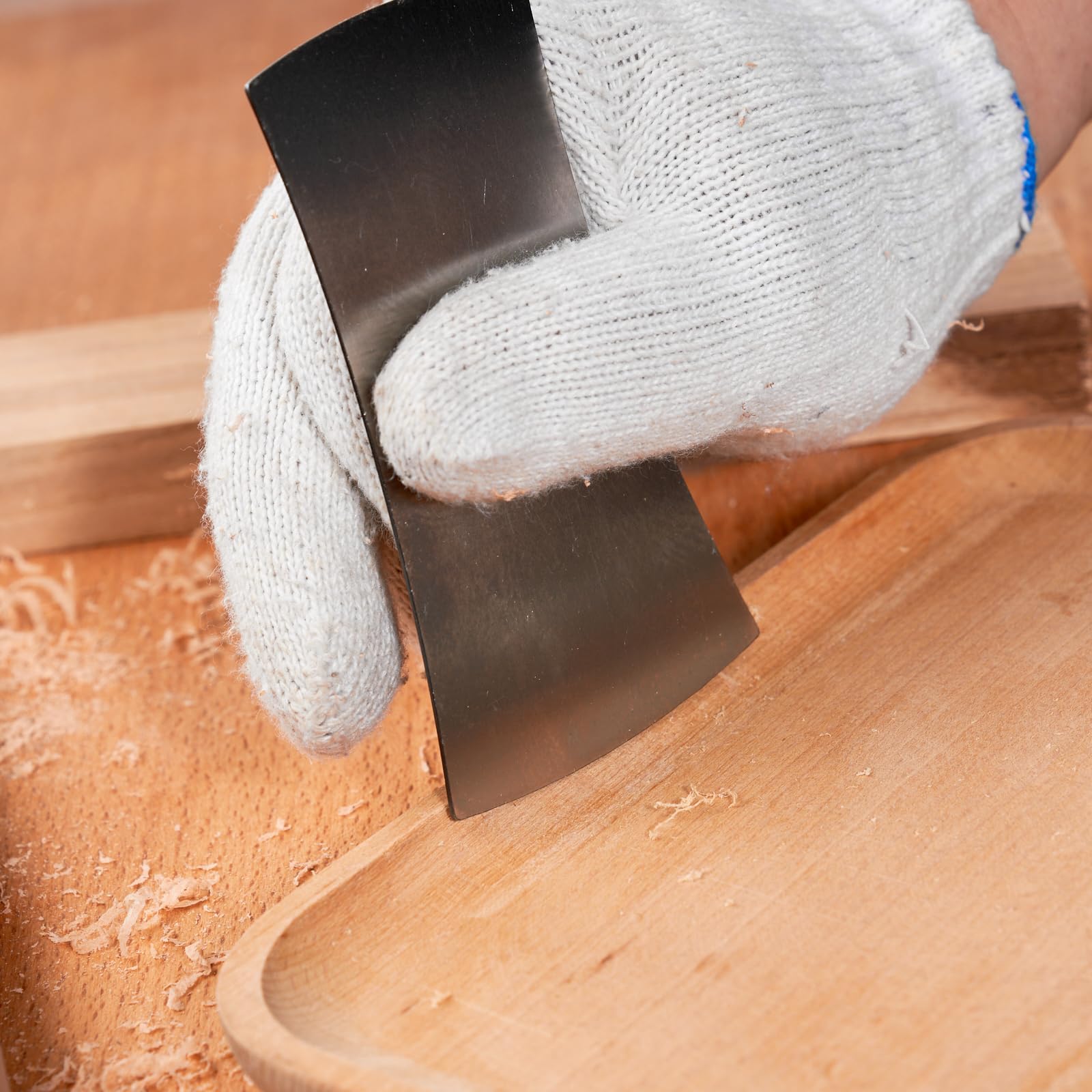 Hermit Tools curved scraper for tight profiles and rounded edges