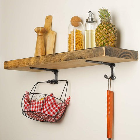 HERNGEE wall-mounted shelf pair setup in bedroom or living room