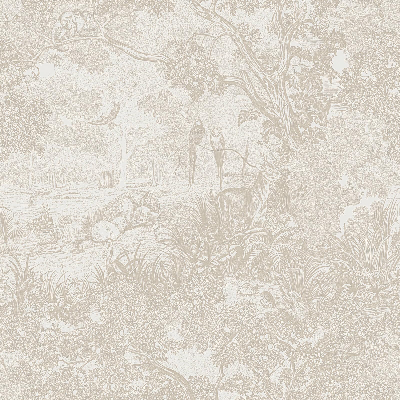 Heroad peel and stick wallpaper beige forest animals for natural walls.