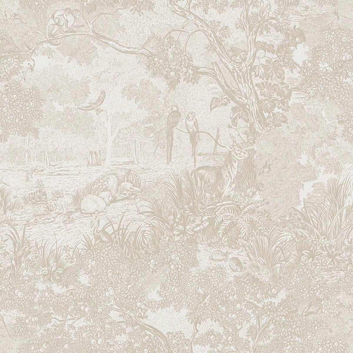 Heroad peel and stick wallpaper beige forest animals for natural walls.