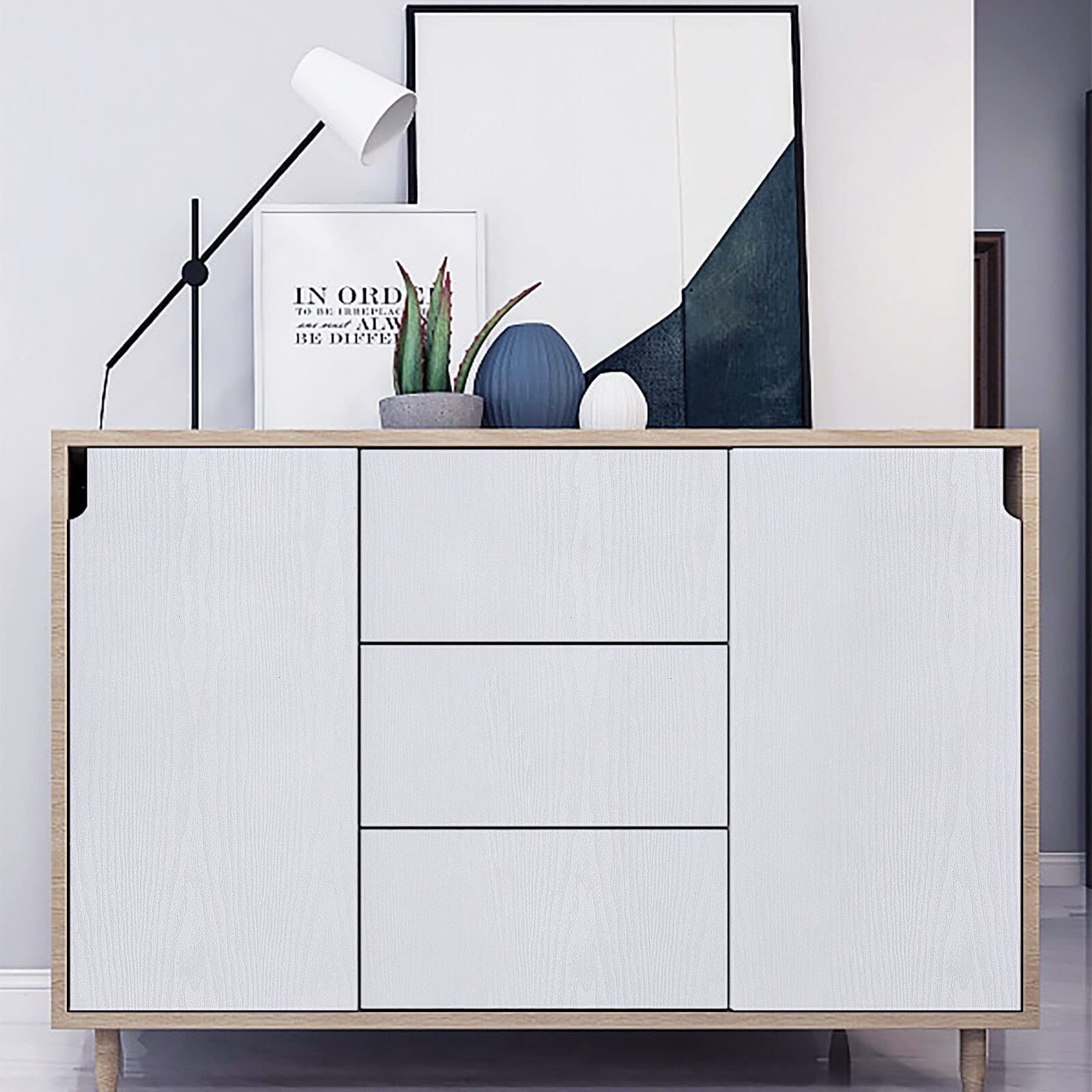 Heroad white wood grain wall panel for clean spaces.