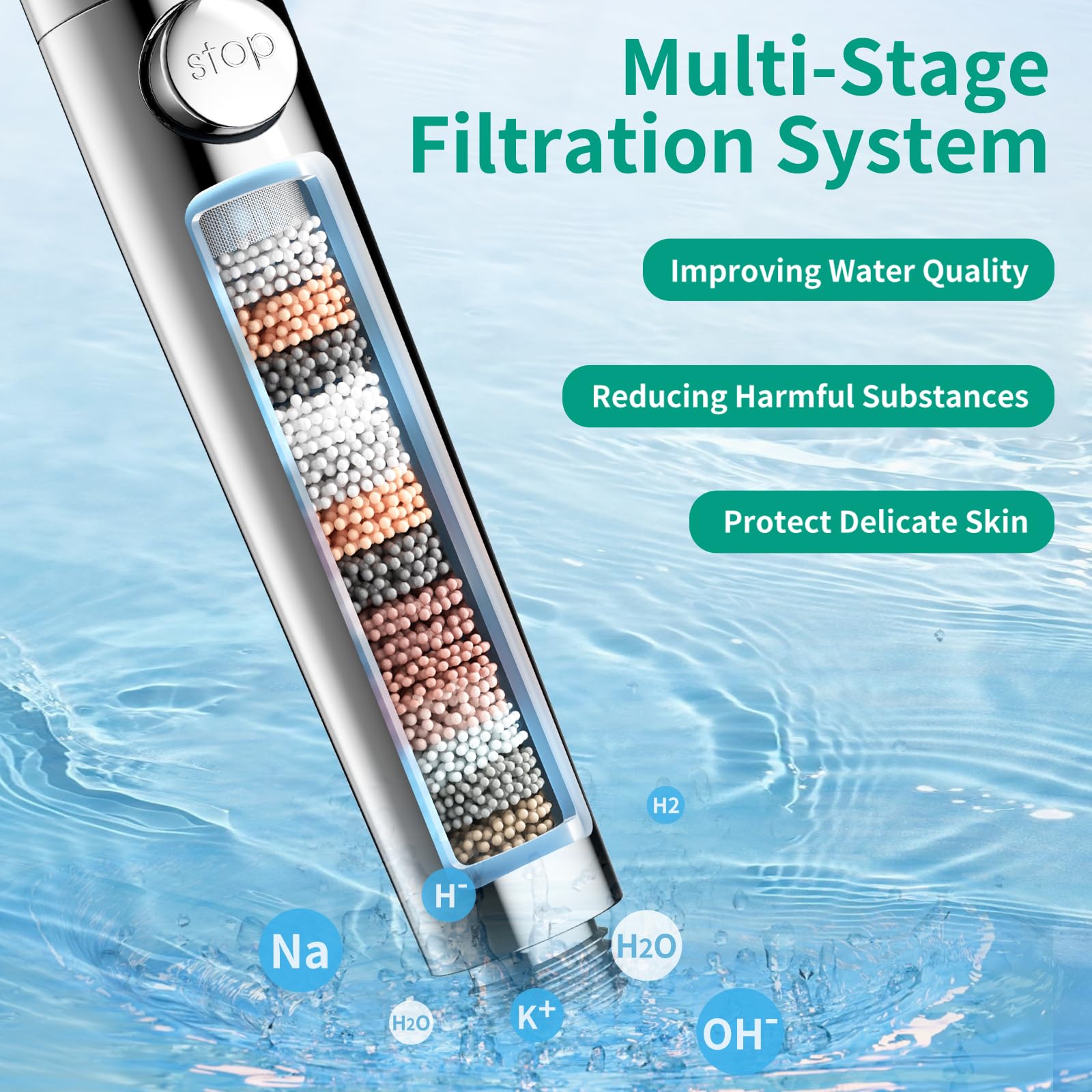 HEROBAI filtration system reduces impurities and chlorine for cleaner water