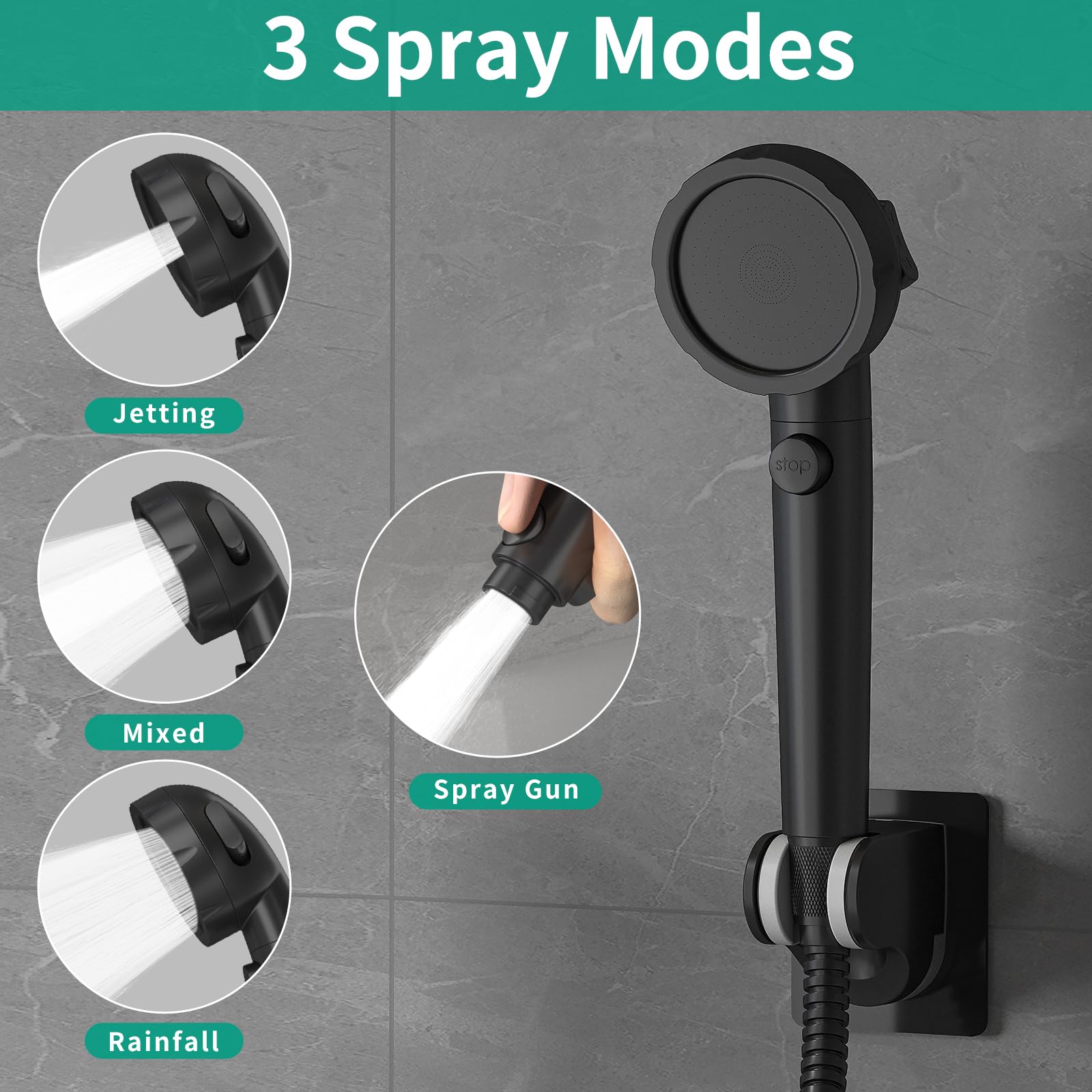 HEROBAI high-pressure flow supports powerful rinsing for tubs and pets