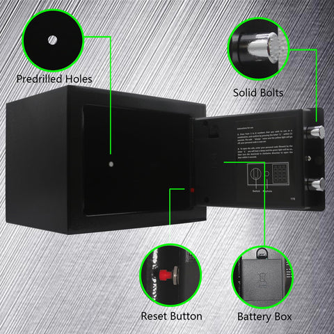 Heroecol safe box mounting holes for secure wall or shelf installation