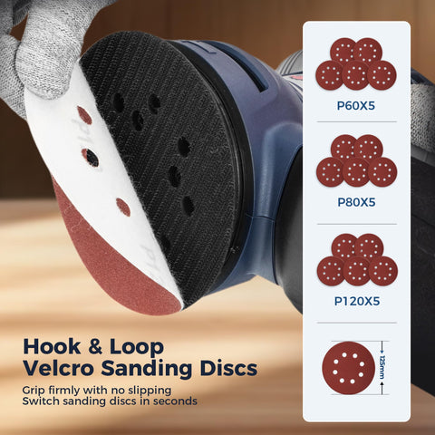 HeroJet hook-and-loop discs allow fast secure changes.