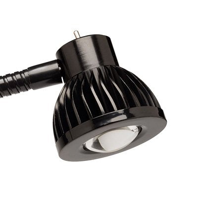 Black finish Hersi lamp complements modern office and studio spaces