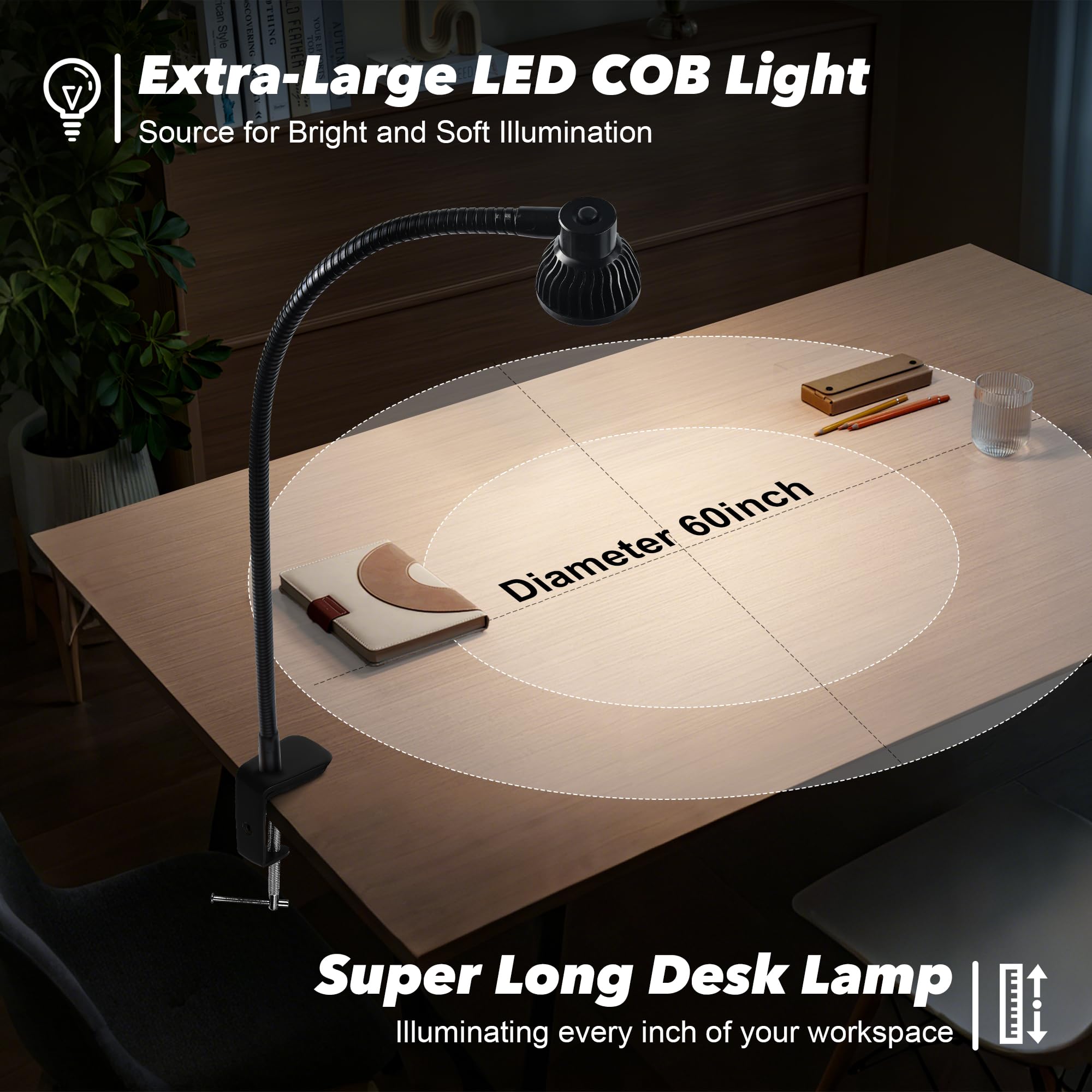 Hersi COB LED task light provides bright, even illumination for craftwork