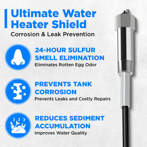 Inside water heater tank with HertzEagle rod