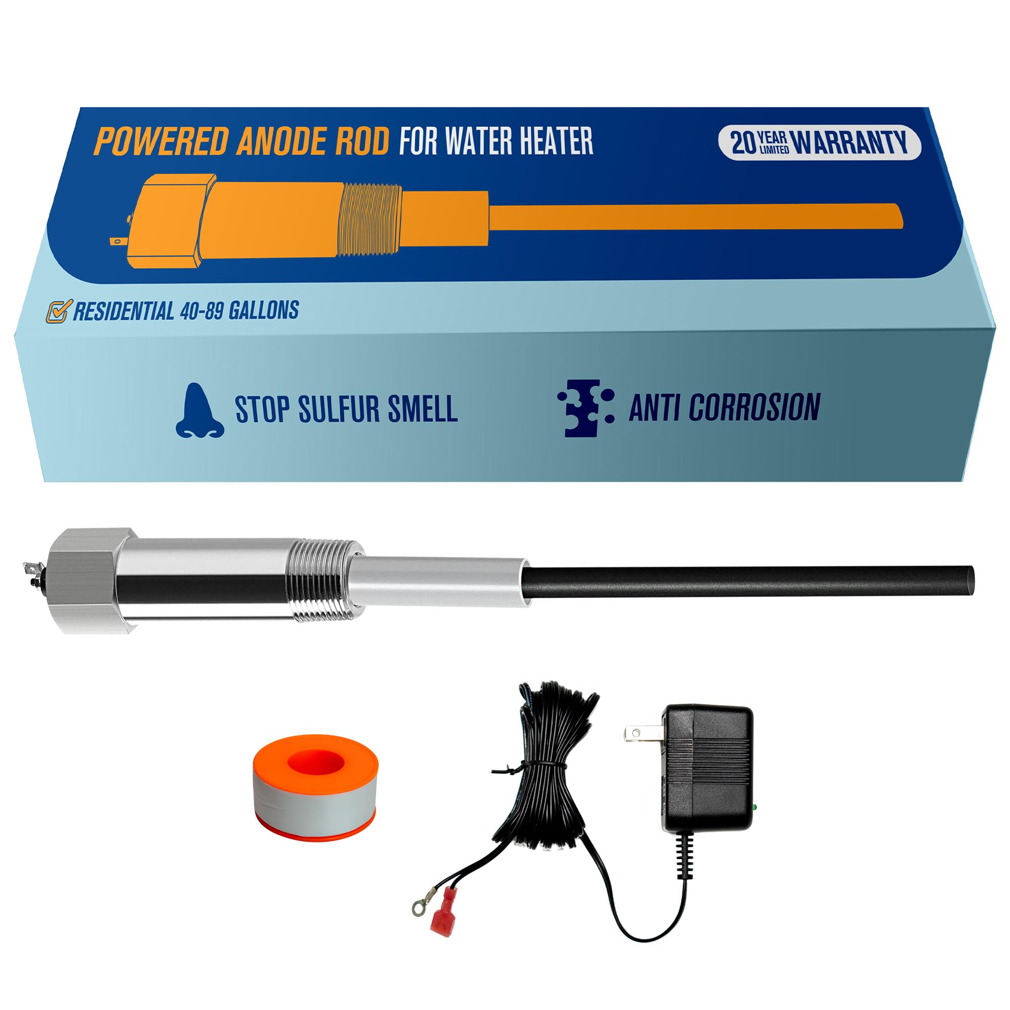 HertzEagle titanium powered anode rod installation on a water heater