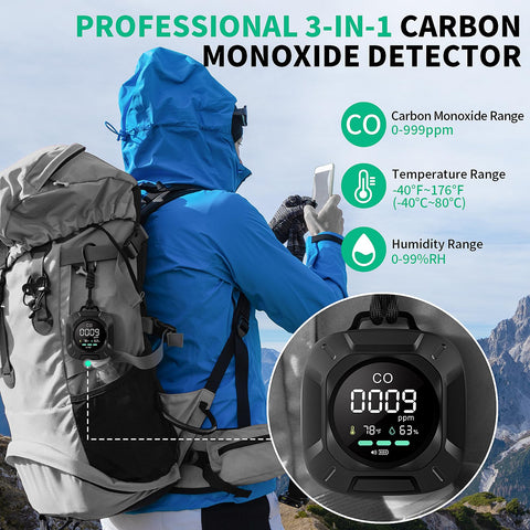 Hervimo co-detector magnetic-base attachment secured to a refrigerator for easy monitoring.