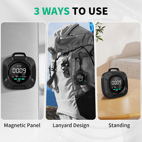 Hervimo co-detector rechargeable battery provides long-lasting power for trips.