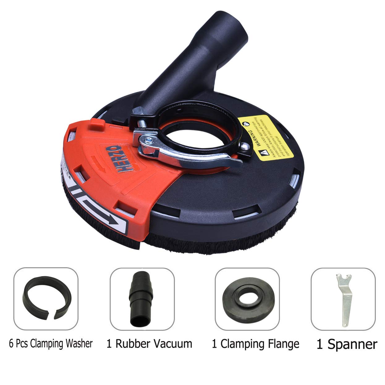 HERZO brush-ring dust-control feature keeps workspace cleaner