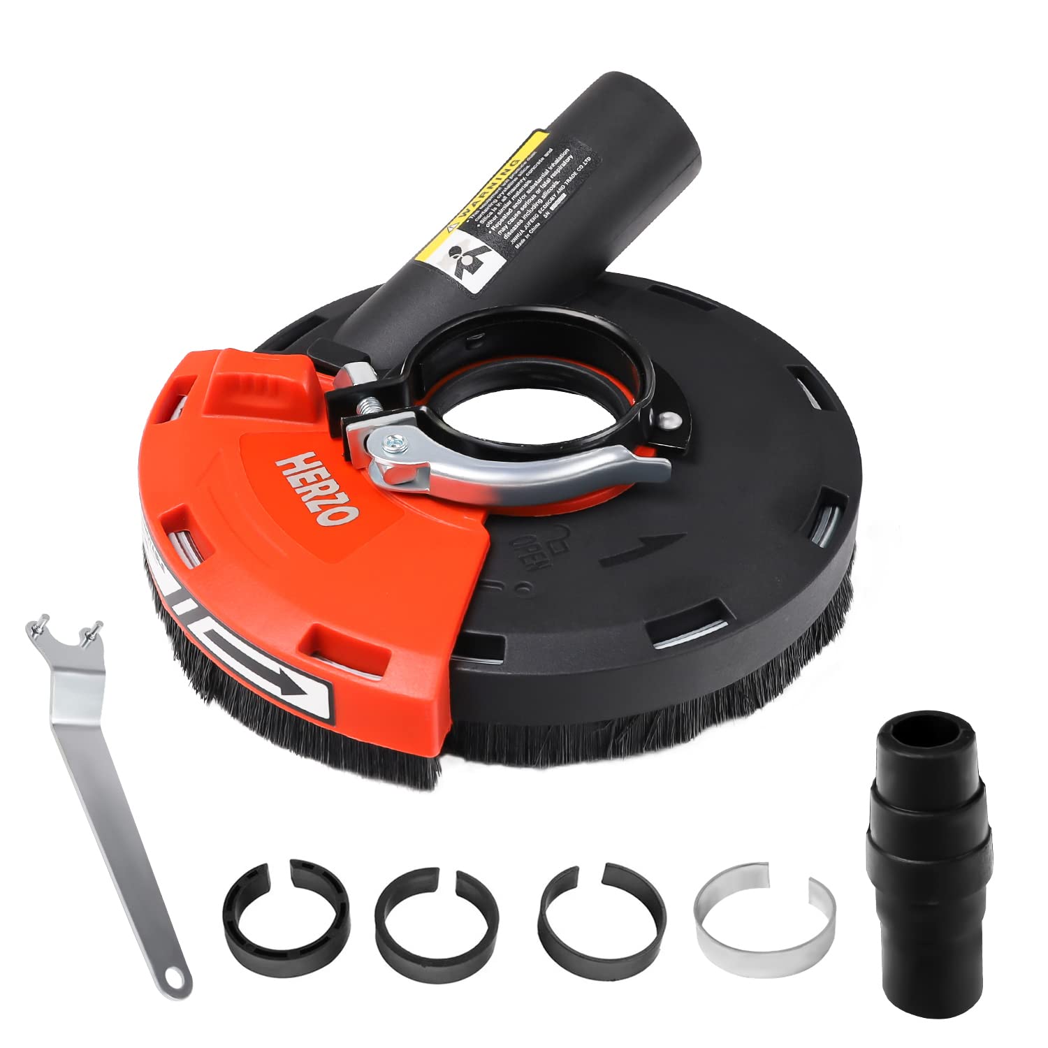 HERZO dust shroud for angle grinder front cover fits 125mm grinders for cleaner air.