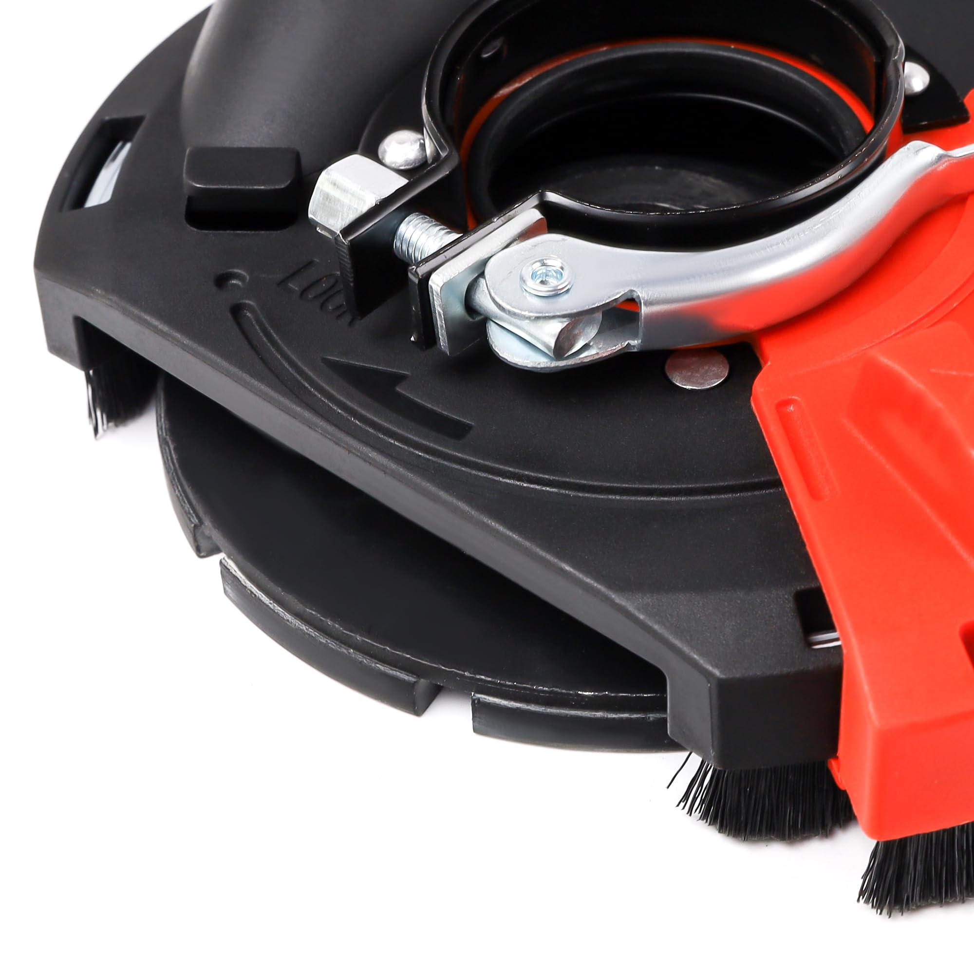 HERZO dust shroud clamp fitting secures to vacuum hose for reduced dust