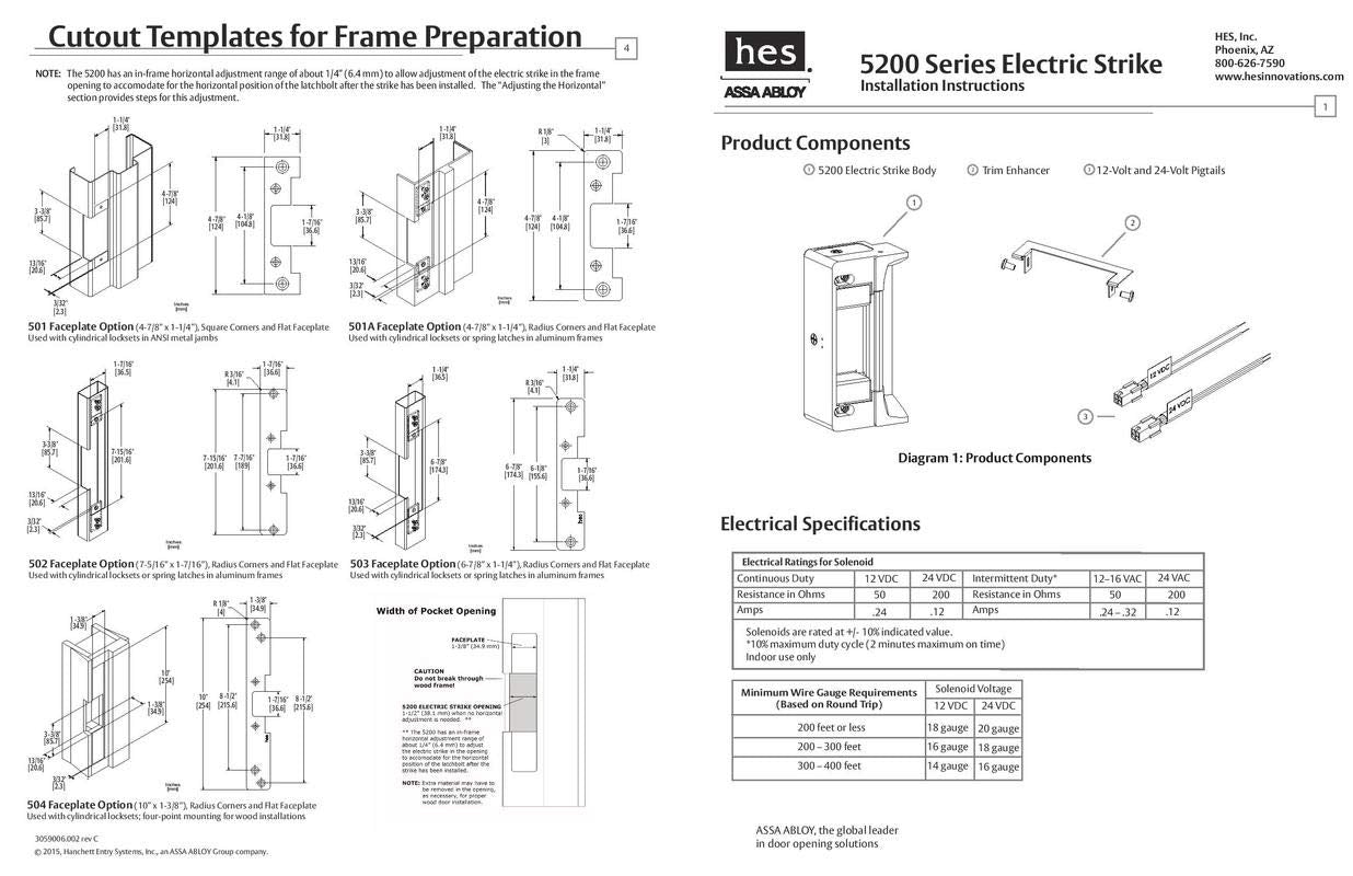 HES 5200C internal solenoid with protected actuation.