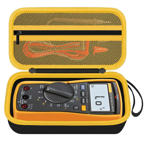 HESPLUS carrying case exterior shows durable EVA shell protecting Fluke meters during transport