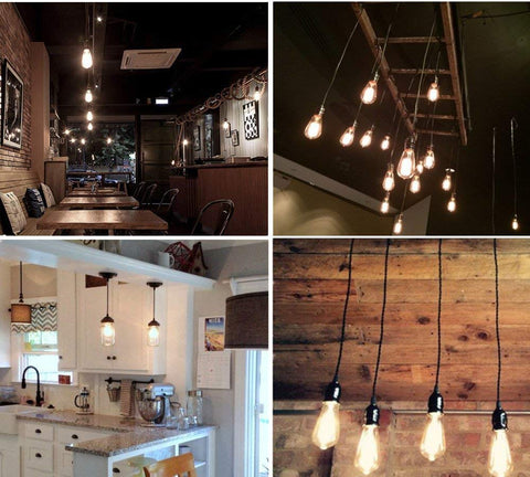 HESSION E26 base six-pack Edison bulbs for versatile fixtures