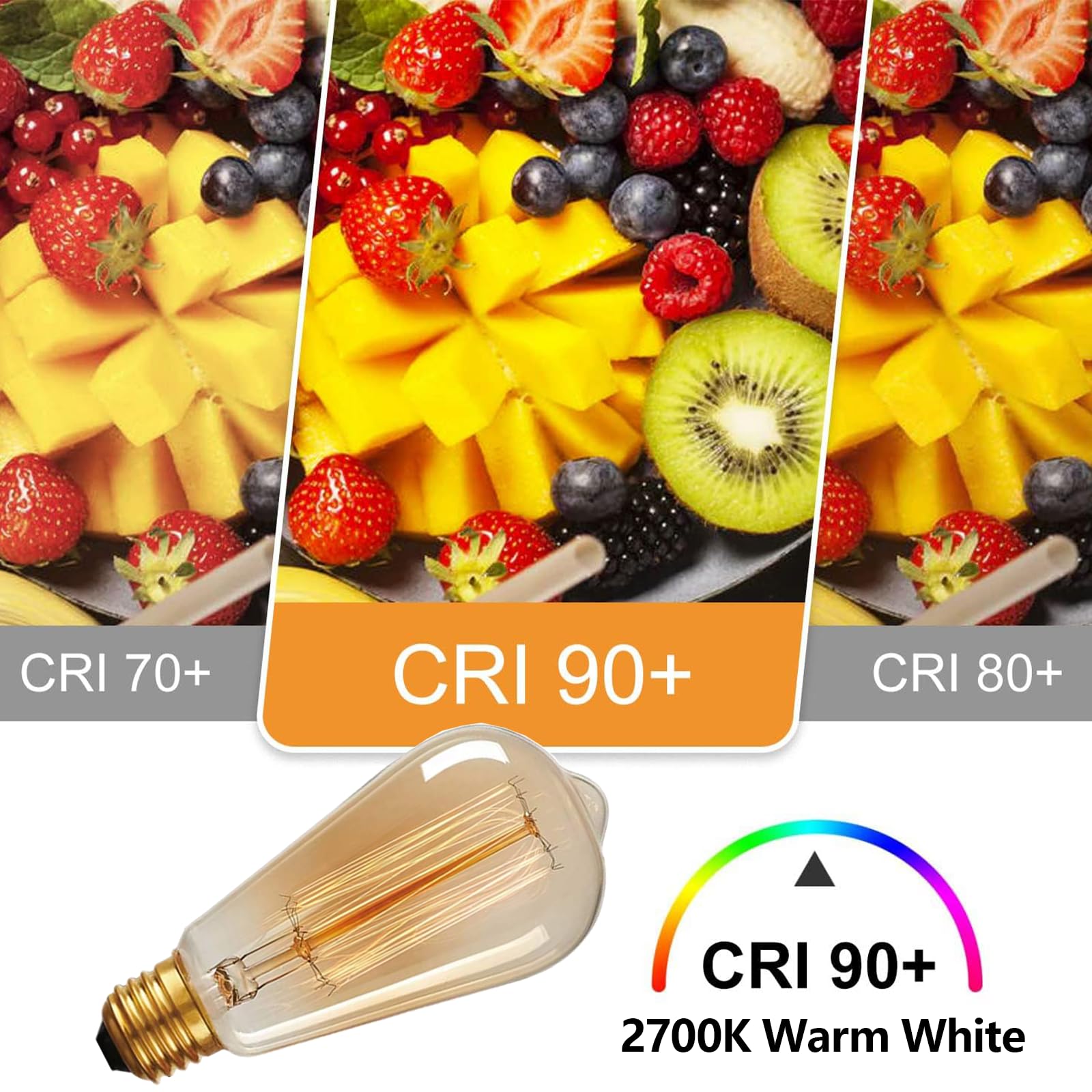 HESSION warm white filament bulb with amber glass enhancing cozy room atmosphere