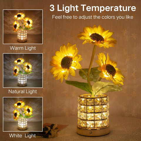 HESUSLA Sunflowers three-color dimmable night light for any mood.