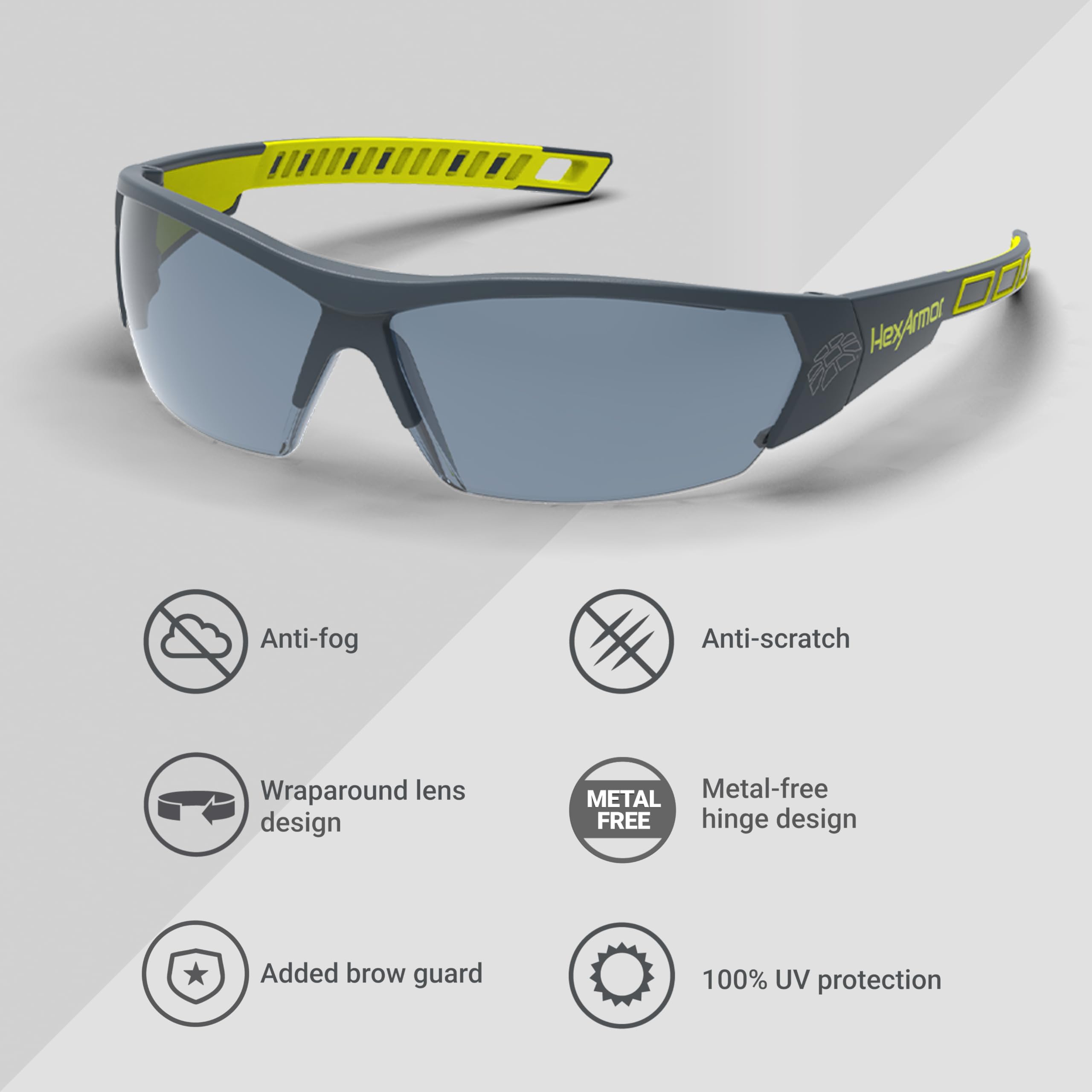 HexArmor MX250 brow guard helps deflect debris in outdoor tasks.