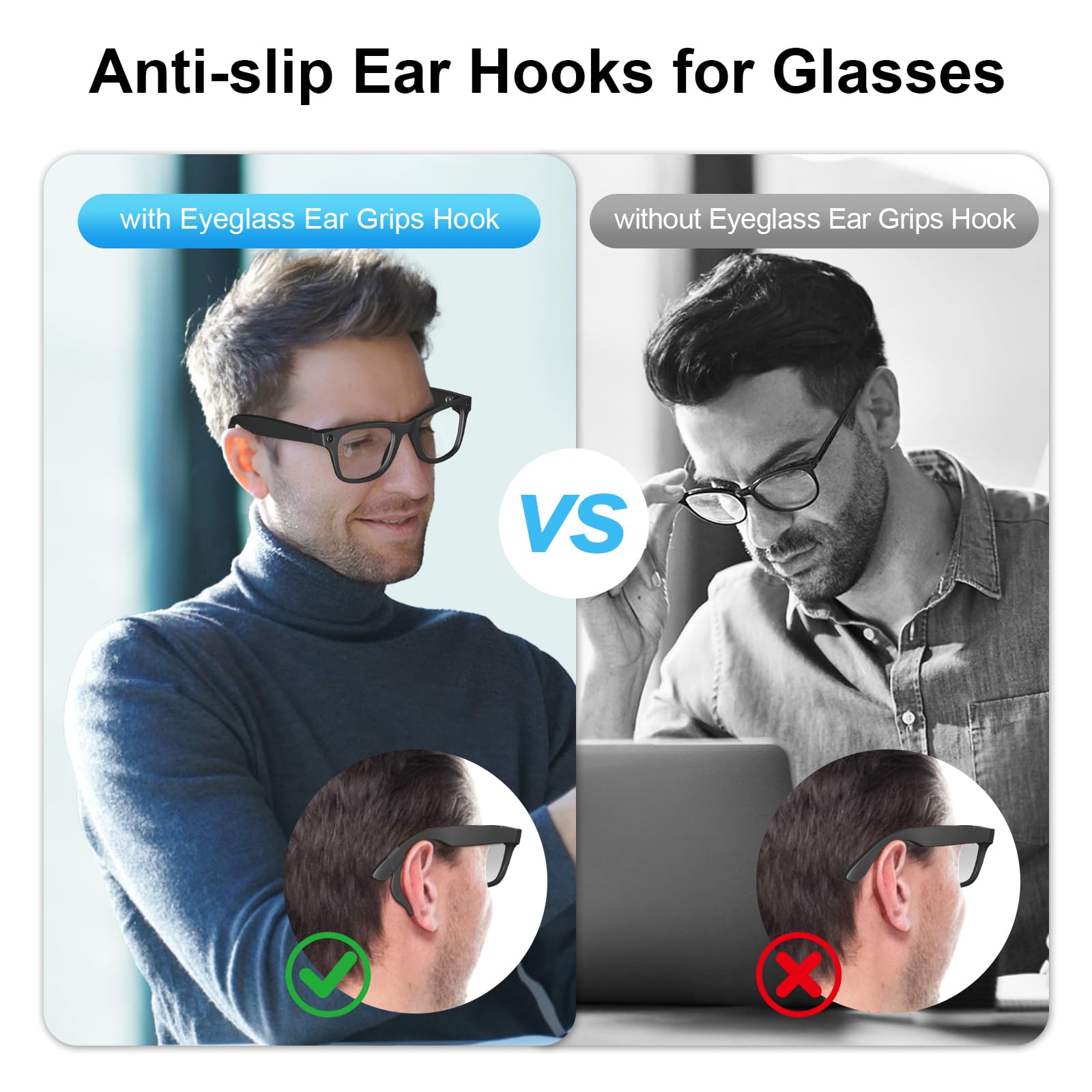 Hexasider anti-slip eyewear retainers keep glasses steady during sports and travel.