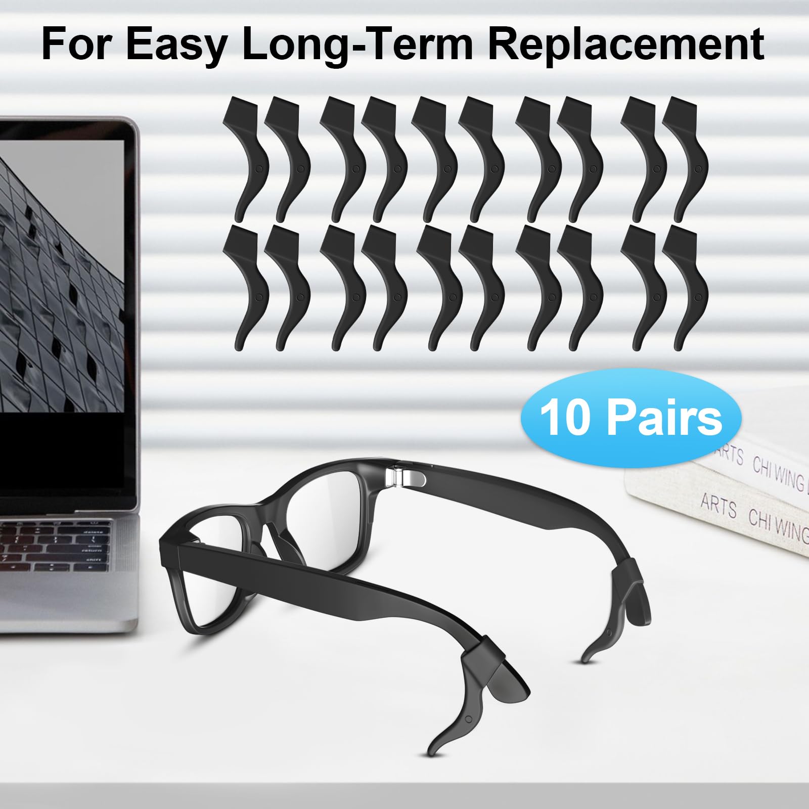 Hexasider black design blends with Ray-Ban Meta temples for a seamless look.