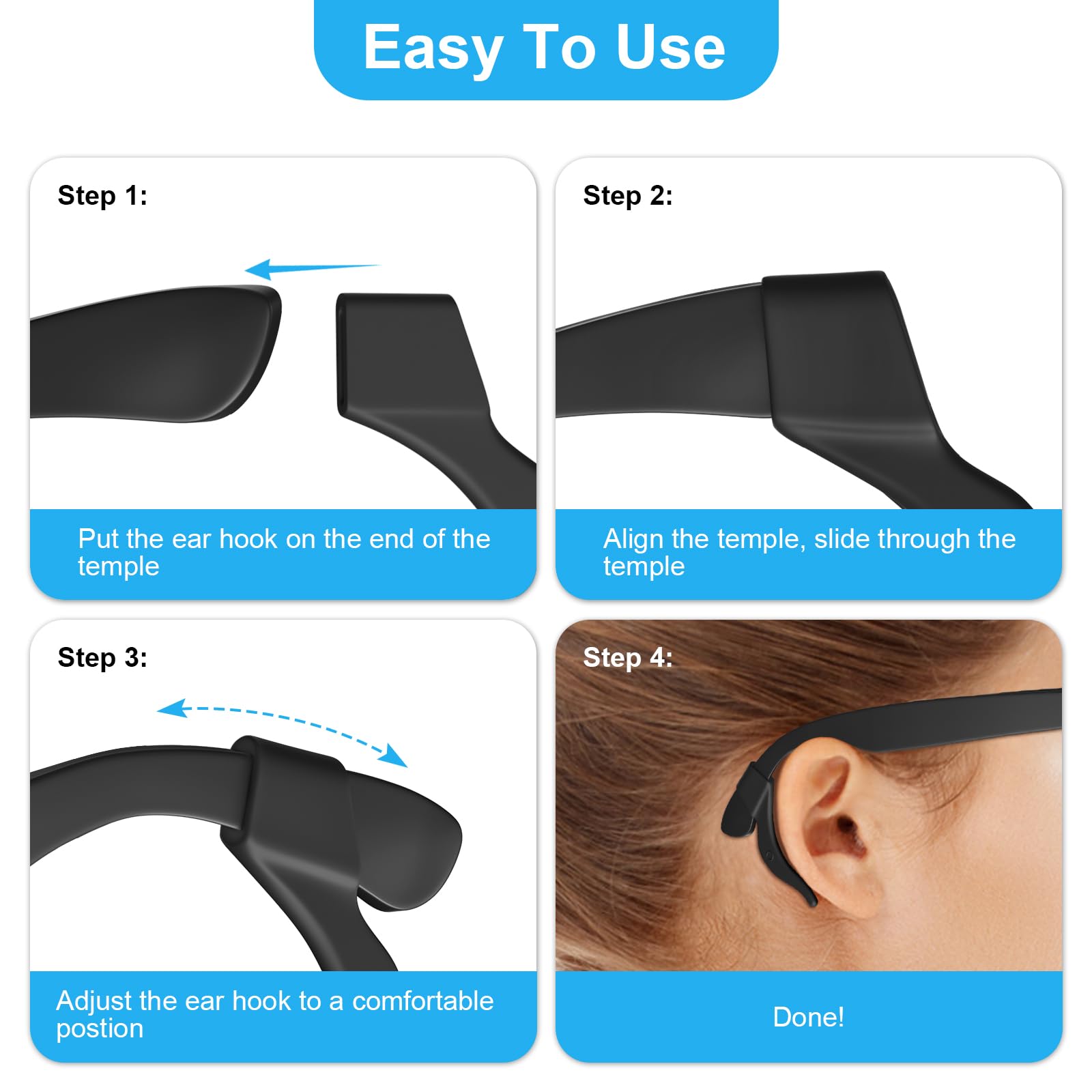 Hexasider silicone grip pads are soft and hypoallergenic for comfortable extended wear.