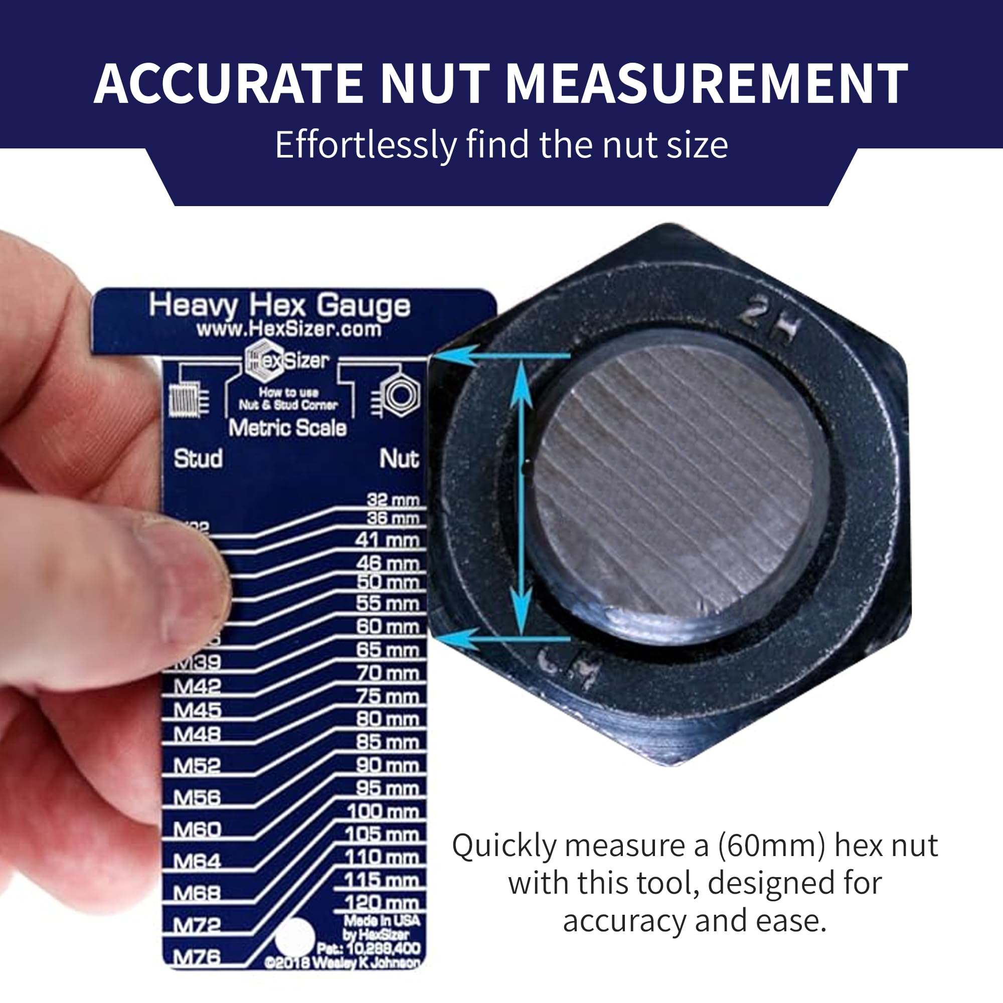 HexSizer identifies inch and metric sizes for versatility.