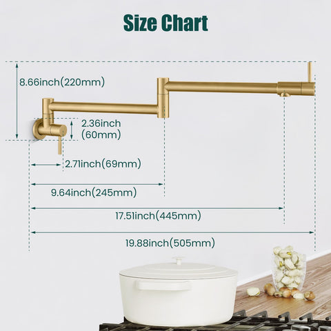 Heyalan pot filler 360-degree spout rotation enables versatile kitchen use