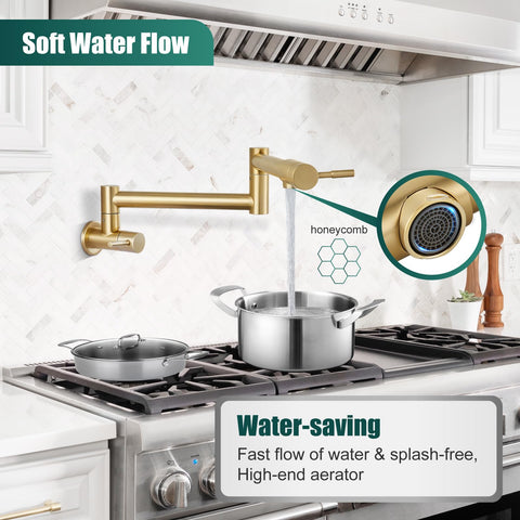 Heyalan pot filler uses 1/2 inch NPT connection for US-standard fittings