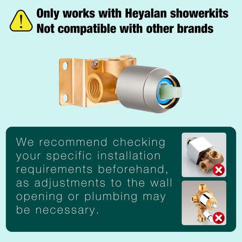 Heyalan shower handle square provides smooth single-control operation for easy temperature adjustment.