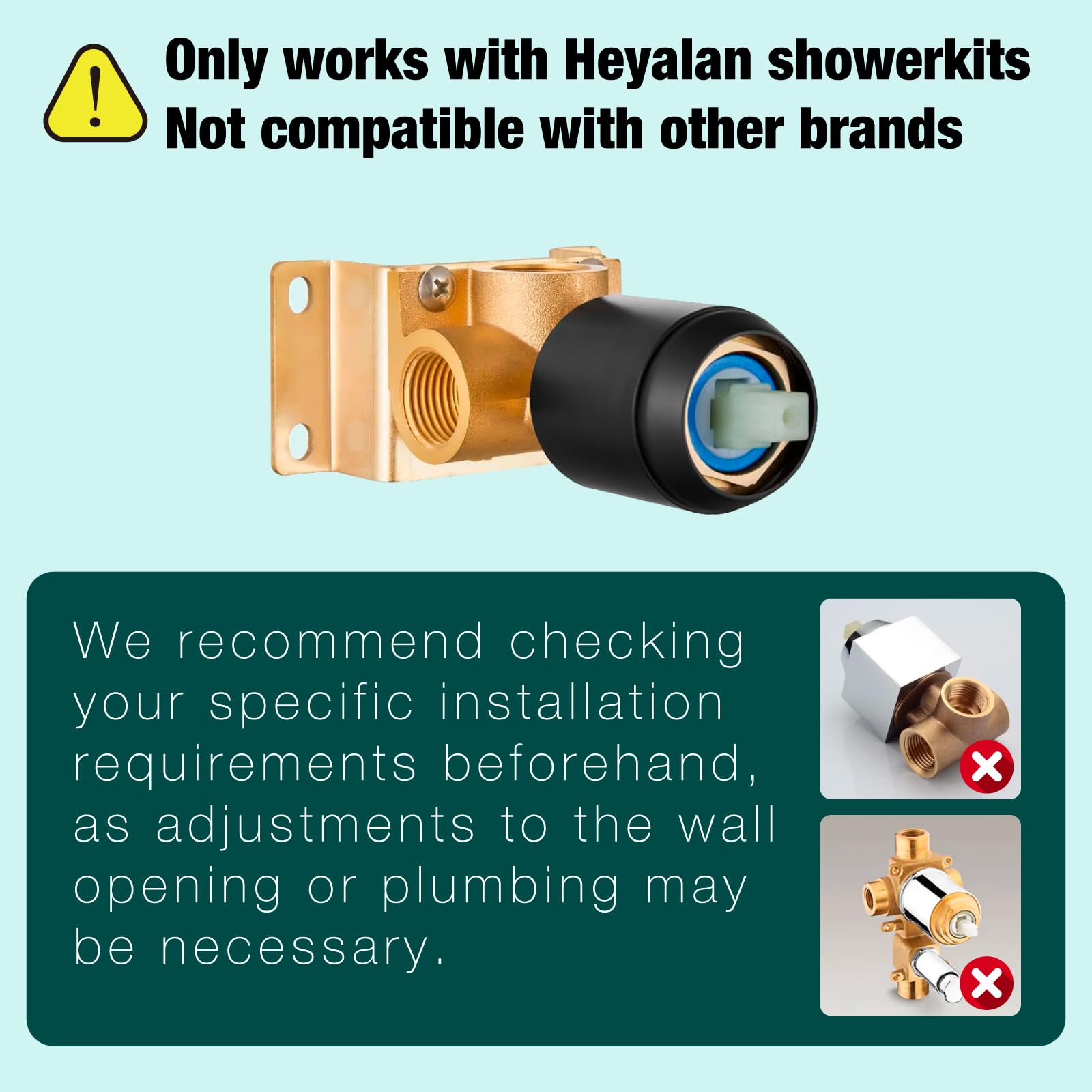 Heyalan shower head and handle set in matte black for modern bathroom style.