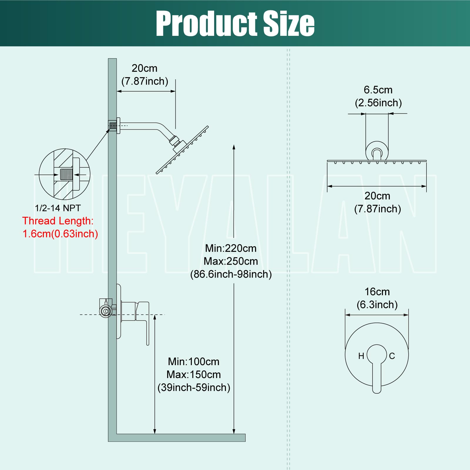 Heyalan SUS304 stainless-steel body resists corrosion for long-lasting shine.