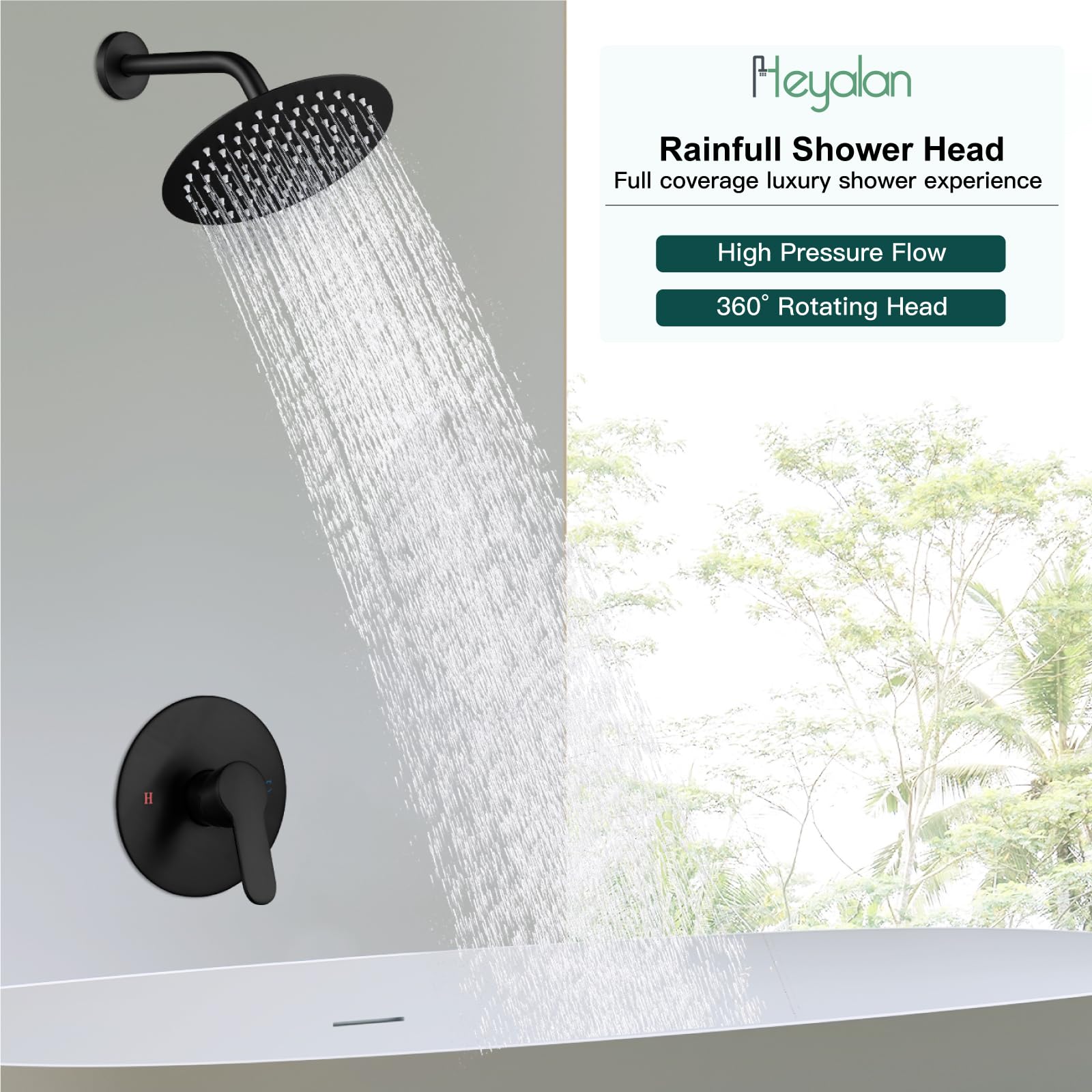Heyalan 1.8 GPM flow maintains consistent spray under varied water pressure.