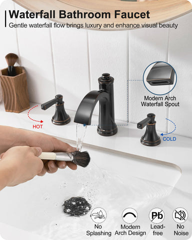 HEYMYTAP 3-hole mount setup showing precise spacing for clean installation