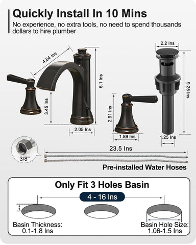 HEYMYTAP Brass construction highlights lead-free, corrosion-resistant durability