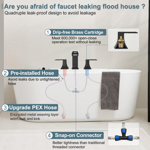 HEYMYTAP roman tub faucet cartridge detail highlights durability and leak resistance