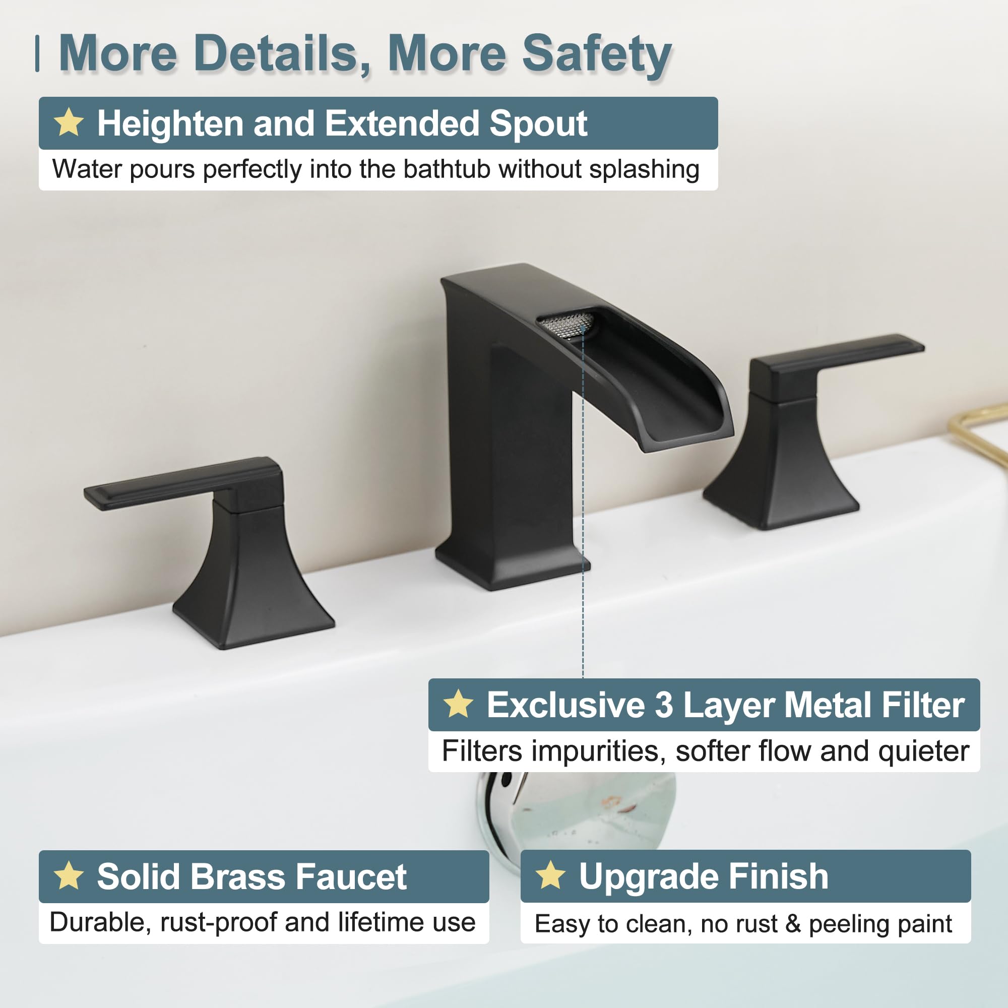 HEMYTAP matte black finish resists fingerprints and simplifies cleaning
