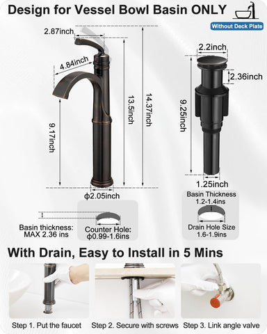 HEYMYTAP pop-up drain includes odor-sealing top for secure drainage