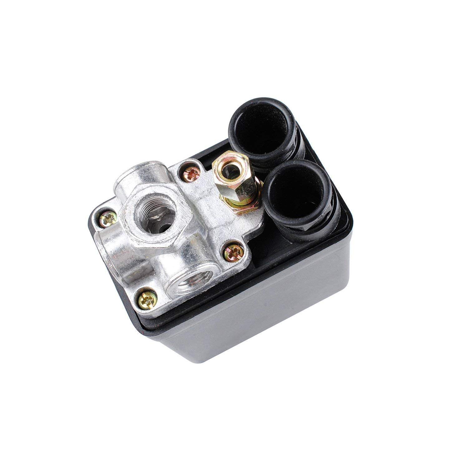 Heywood pressure switch side with inlet ports for versatile connections.