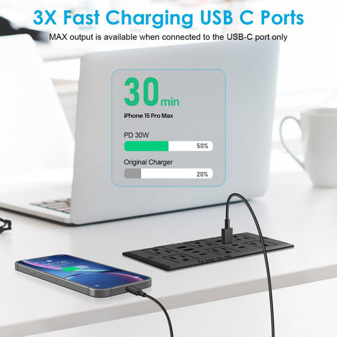 HEZI conference table hole mount fits slim desks with neat outlets.