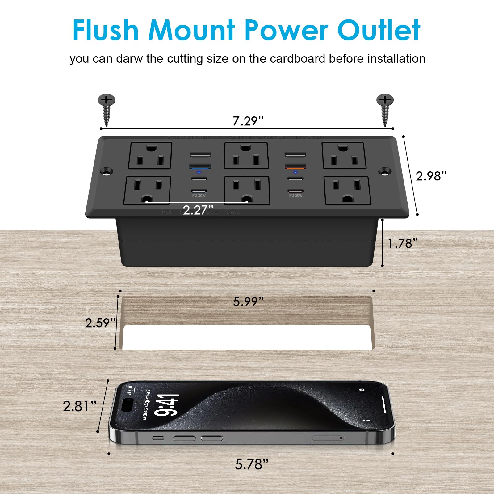HEZI desk flush mount outlet hub clean conference table wiring.
