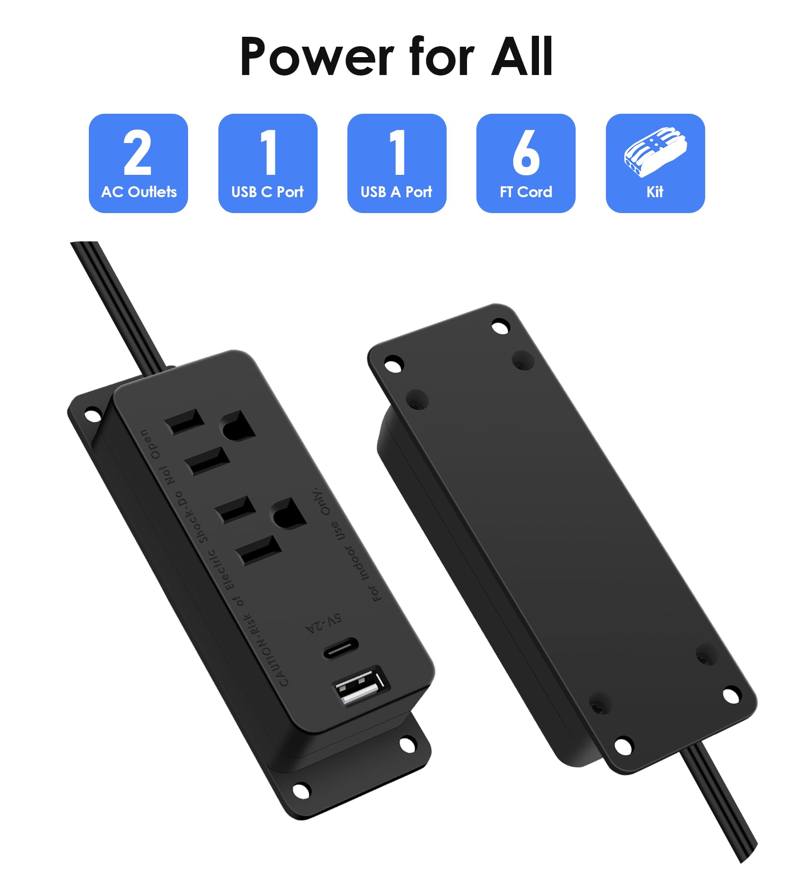 HEZI gun safe power outlet kit with 2AC outlets USB-A USB-C for versatile charging.