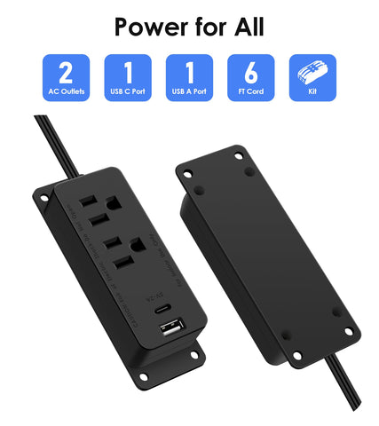 HEZI gun safe power outlet kit with 2AC outlets USB-A USB-C for versatile charging.