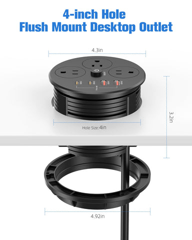 HEZI grommet helps reduce desk clutter and space usage.