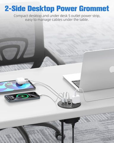 HEZI dual-side outlets maximize ports while keeping cables tidy.