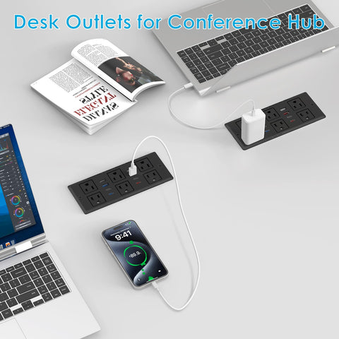 HEZI vanity table recessed outlet keeps grooming space organized.